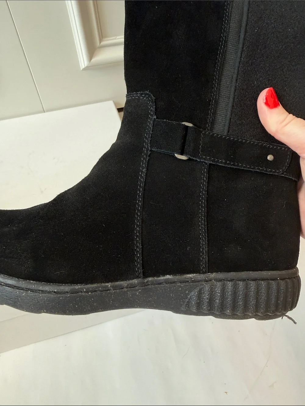 Clarks Black Over-the-Knee Stretch Sock Boots